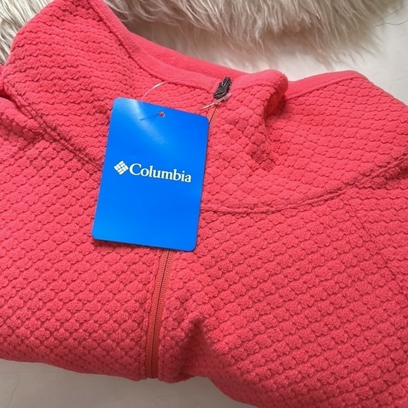 Columbia Womens Glacial Iv Print Half Zip Bright Geranium pink new nwt pink - Picture 8 of 8